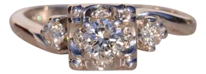 The 54th Avenue: Antique Signed Promise Ring with Natural Diamonds