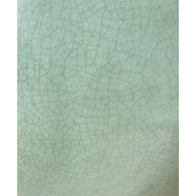 Gold Mid 20th Century F. Schumacher & Co. Large Celadon Green Porcelain Table Lamps - a Pair For Sale - Image 8 of 18