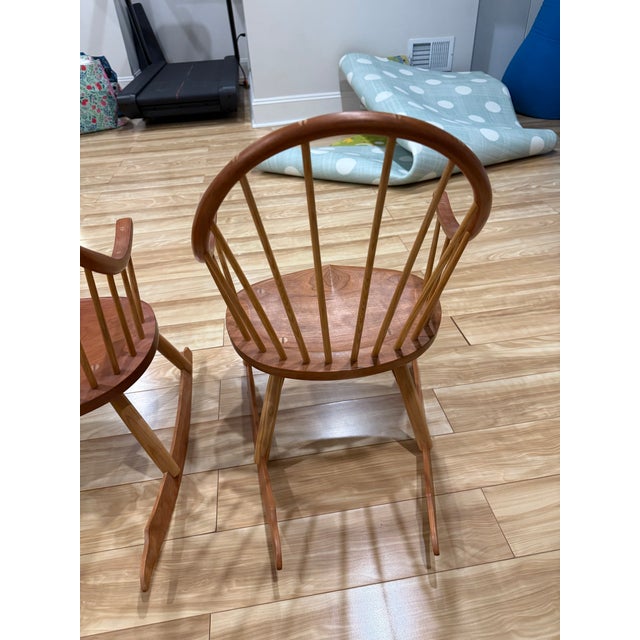 Thos. Moser Attributed Thos. Moser Child’s Continuous Arm Rocker – Set of 2 For Sale - Image 4 of 9