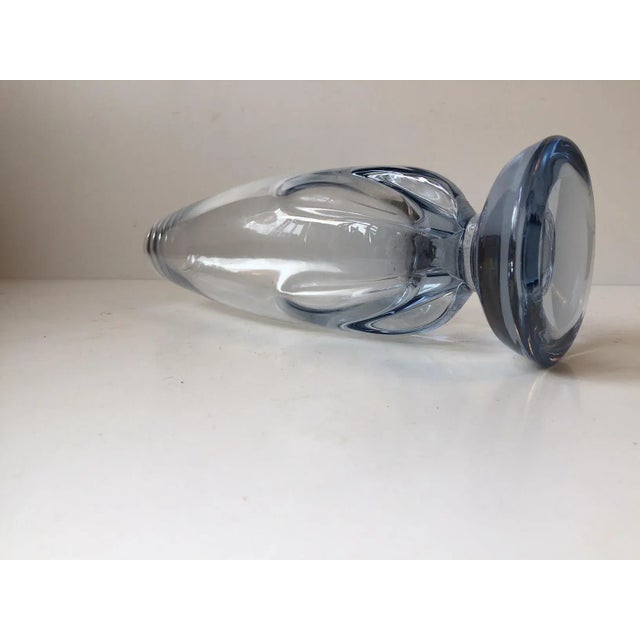 This rare light blue glass vase was produced in the 60s. It was designed in the style of Holmegaard/Kastrup Glasværk in...