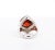 Vintage Gia Certified Orange Spessartine Garnet & Diamond 18k White Gold Ring Size 6.5 For Sale - Image 4 of 9