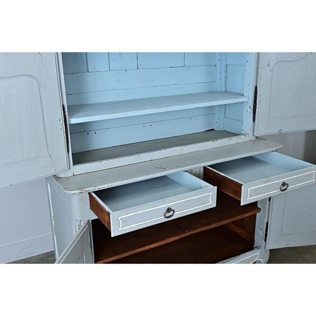 French 19th Century Louis XV Painted Buffet a Deux Corps For Sale - Image 9 of 12