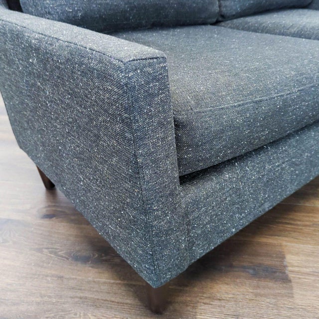 2010s West Elm Modern Dark Gray Loveseat For Sale - Image 5 of 10