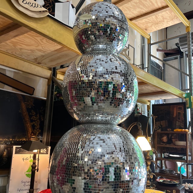 1970s Vintage Oversized Disco Ball Snowman Sculpture, Slight Condition Issue For Sale - Image 5 of 6