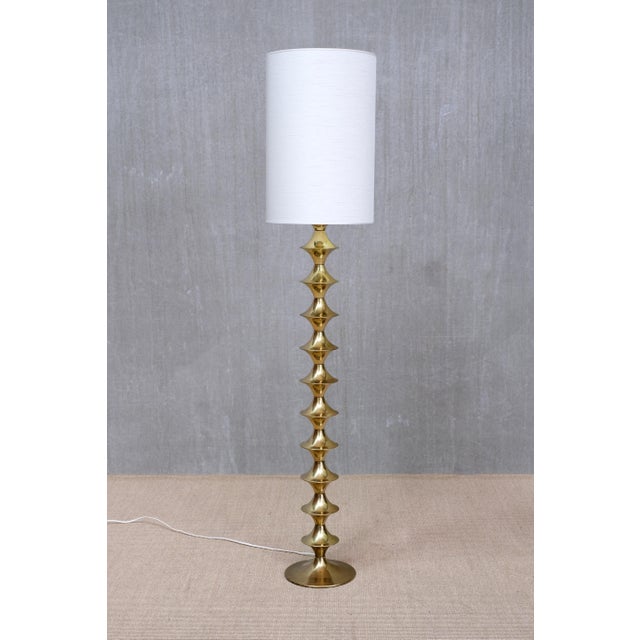 Swedish Modern Sculptural Brass Floor Lamp by Elit AB, 1960s For Sale - Image 4 of 12