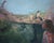 Contemporary Diver by Elena Burykina | Oil on Paper Girl observing penguins near water's edge. For Sale - Image 3 of 4