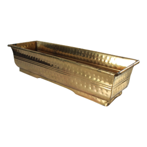 Vintage Rectangular Hammered Brass Planter