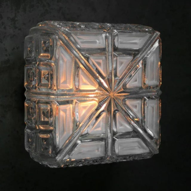 Mid-Century Wall or Ceiling Lamp. Metal base with clear and mat glass. 1960-1970 1x E27 / E26 Up to 250V (Europe/UK...