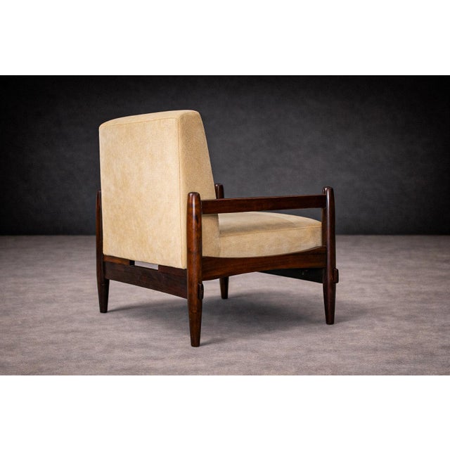 1960s Armchair in Imbuia Wood & Mohair, Michel Arnoult, 1960s For Sale - Image 5 of 10