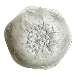 Signed Kayserzinn and Designed by Hugo Leven Art Nouveau Era Pewter Center Bowl.