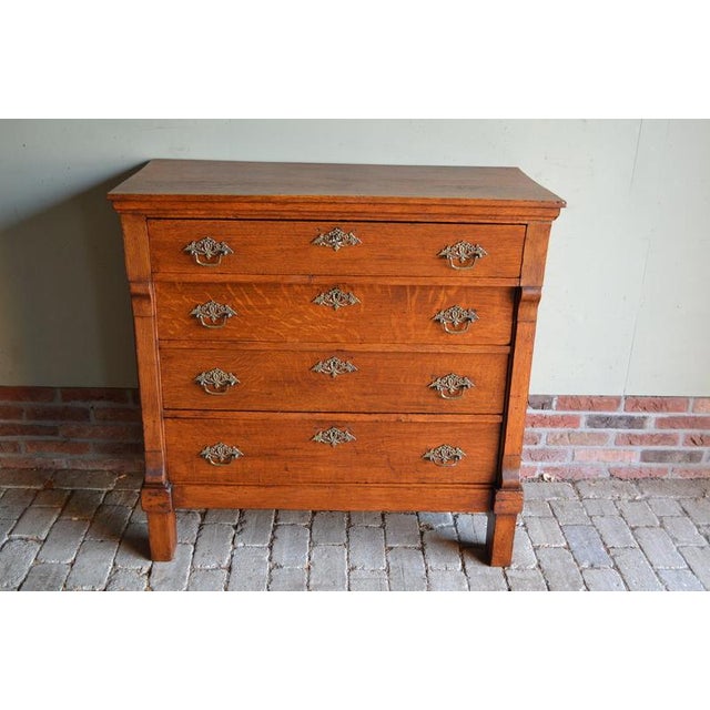 Brown Antique Oak Chest of Drawers For Sale - Image 8 of 10