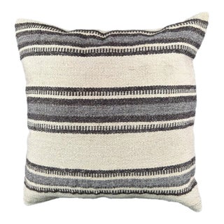 Turkish Hemp Pillow Cushion Natural Beige Gray Pillow Cushion Cover 24"x24" For Sale