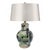 This stylish mid-century Italian table lamp is made out of terracotta with a marbleized glaze in green and black over a...
