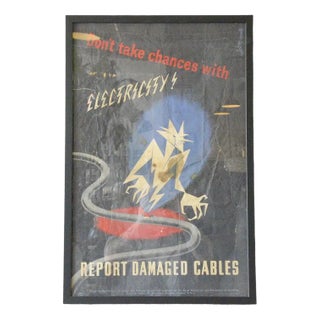 WW2 Factory Safety Poster, 1940s For Sale