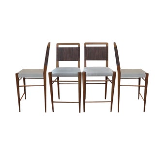 Modern Custom Walnut Harbinger Quest Counter Stool For Sale