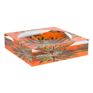 Pheasant Feathers Butternut Acrylic Candy Catchall Dish, Small For Sale