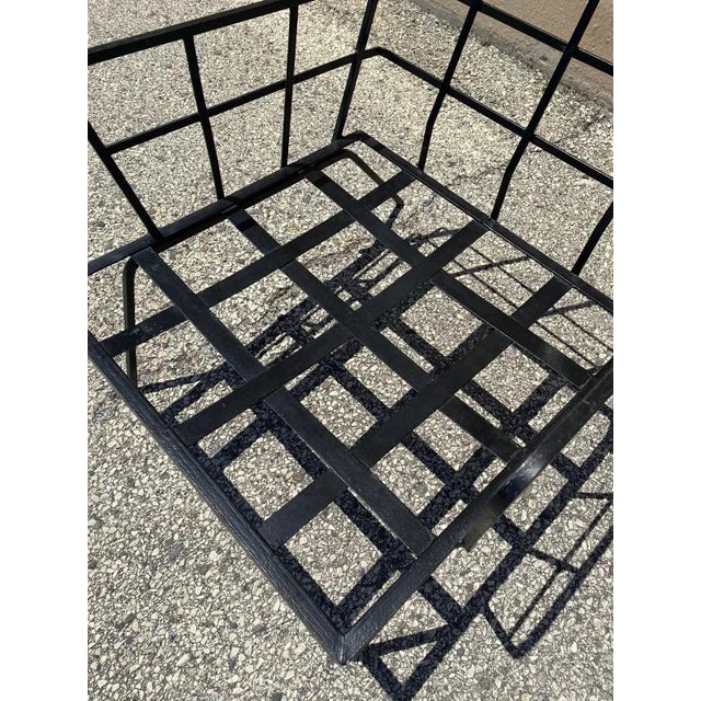 Metal Vintage Mid Century Modern Wrought Iron Arthur Umanoff Style Lounge Chair For Sale - Image 7 of 11
