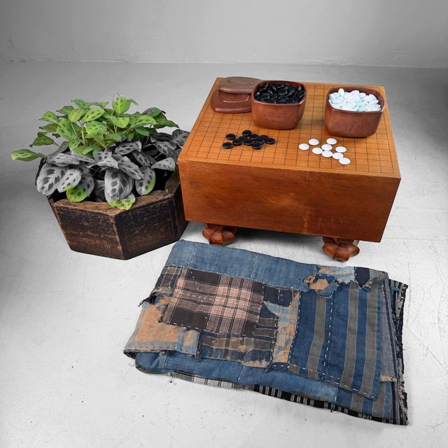 Japanese Wooden Go Set Goban with Stones, 1960s For Sale - Image 6 of 13