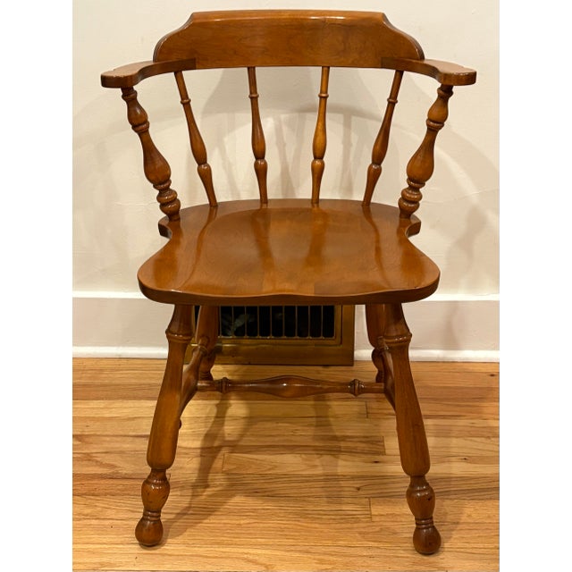 Ethan Allen early American Colonial style dining/game chair Made from Hard Rock Maple and/or Birch solids (as marked on...