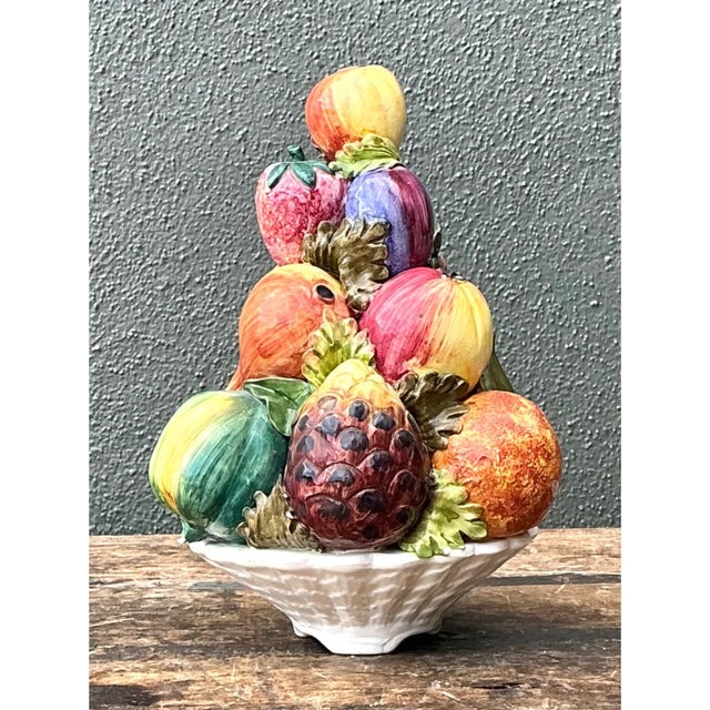 Vintage Italian Ceramic Fruit Topiary For Sale - Image 4 of 12