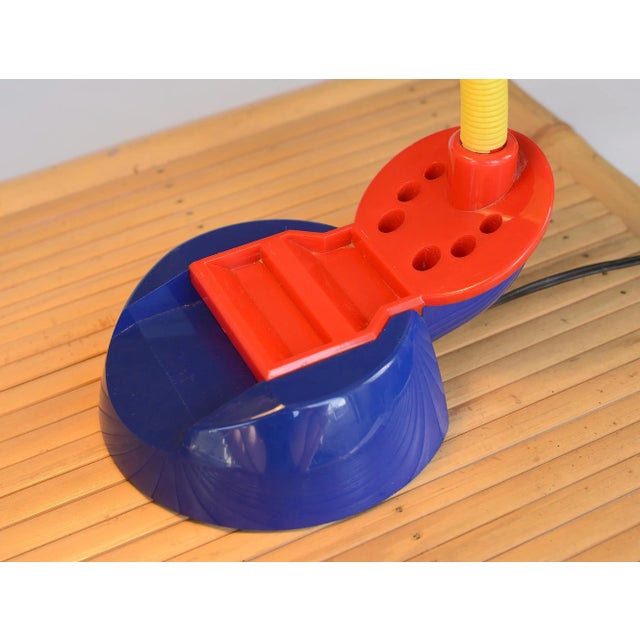 Vintage 1980s Postmodern Memphis Style Tricolor Plastic Desk Lamp For Sale In San Francisco - Image 6 of 12