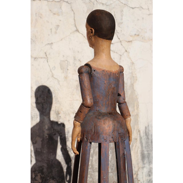 18th Century Portuguese Baroque Santos Cage Doll With Glass Eyes, Virgin, Mannequin For Sale - Image 14 of 18