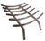Nice large fireplace inset grate, log holder having six support bars, mounted on the two leg brackets. This example is...