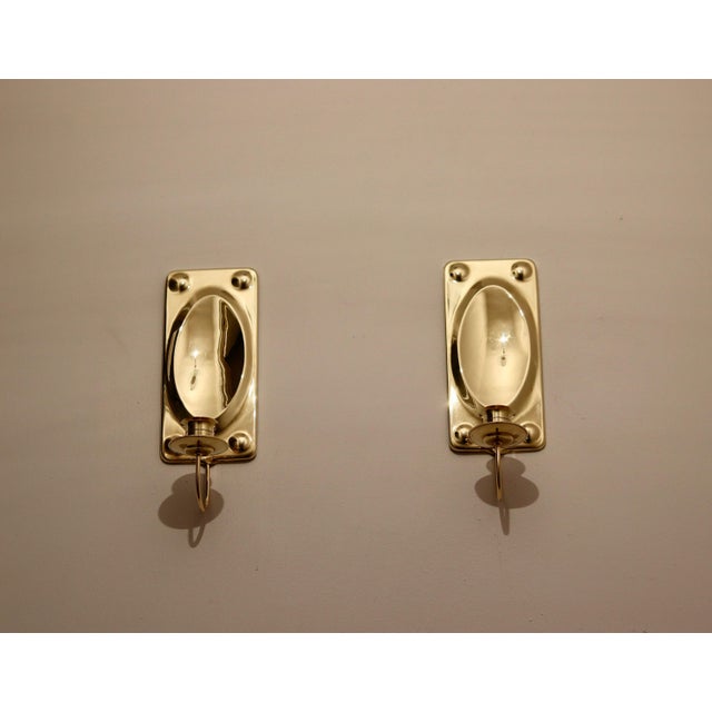 Mid-Century Modern Swedish Rectangular Brass Sconces, Set of 2 For Sale - Image 10 of 10