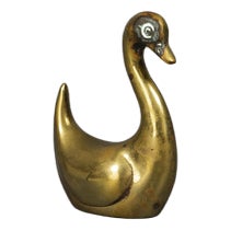 Small Brass Swan Hand Charm For Sale
