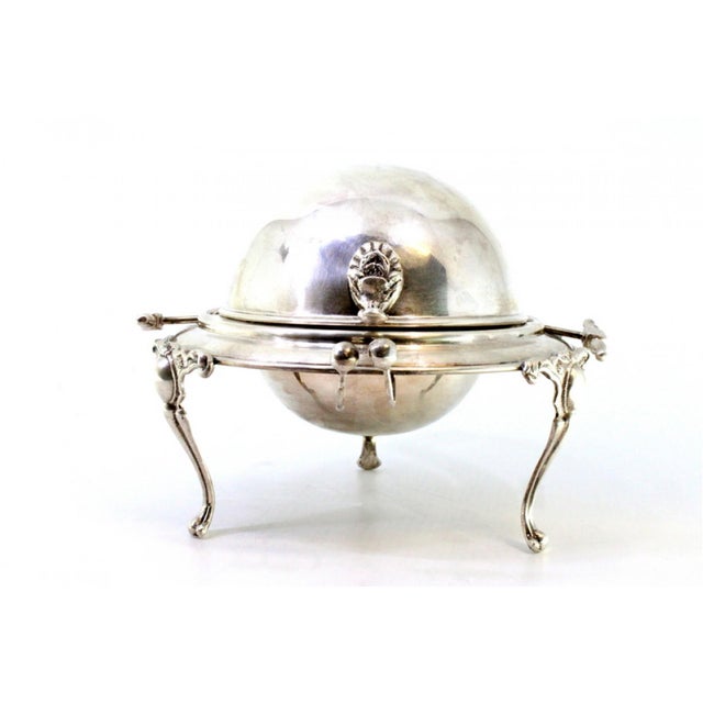 Silver and Glass Caviar Bowl with Applications, Knob Lid and Claw-Shaped Feet, in Very Good conditions. Designed from 2000...