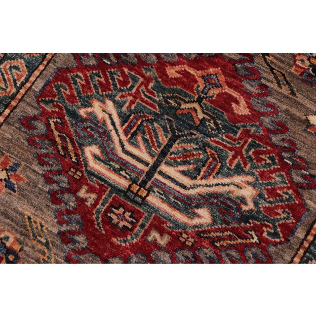 Rustic Super Kazak Gray Wool Runner - 2'9'' X 10'5'' For Sale In New York - Image 6 of 8
