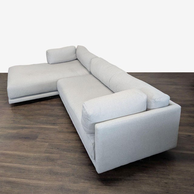 Modern Blu Dot Sunday Modern Light Gray Sectional Sofa With Chaise For Sale - Image 3 of 13