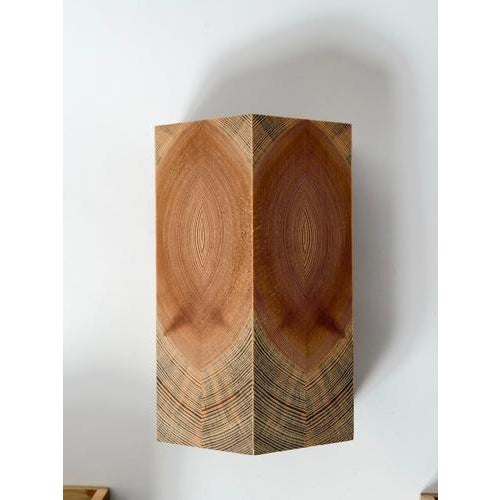 Gold Swedish Sculptural Pine Wall Sconces, 1980s, Set of 3 For Sale - Image 8 of 18