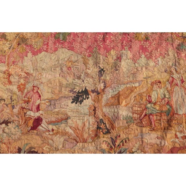 Late 19th Century French Aubusson Pastoral Tapestry With Figures and Floral Border For Sale - Image 12 of 12