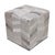 Animal Skin Handmade Patchwork Cowhide Leather Cube Ottoman Pouf 18x18x18 in Neutral For Sale - Image 7 of 9