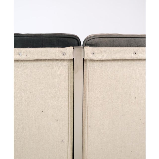 Metal Stainless Steel & Black Leather 2-Seater Sofa by Mann for Norr11, 2000s For Sale - Image 7 of 16