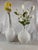 White A Beautiful Pair of White Glass Bed Vases For Sale - Image 8 of 8