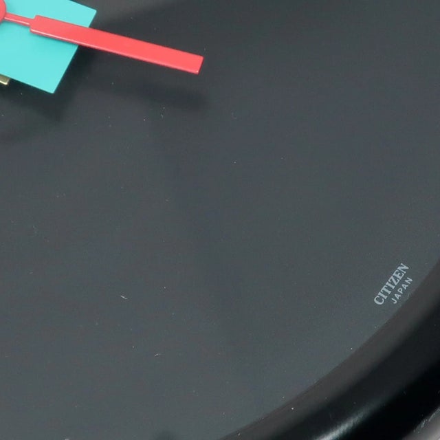 1980s Black Postmodern Wall Clock by Citizen For Sale - Image 4 of 5