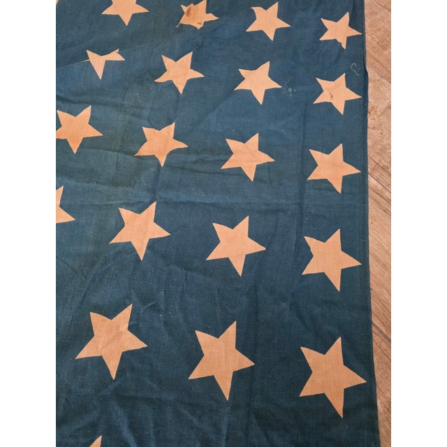 Textile Early 20th C Cotton American Flag With Patina For Sale - Image 7 of 18