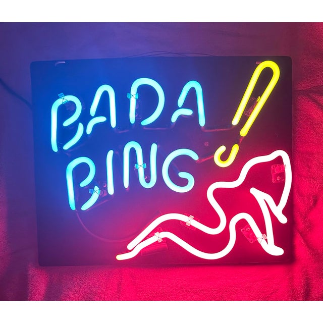 Mid-Century Modern Authentic Fallon Neon "Bada Bing" Glass Gas-Discharge Sign – The Sopranos Memorabilia For Sale - Image 3 of 12