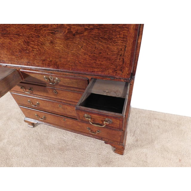 1880s English Oak Slant Front Desk For Sale - Image 14 of 17