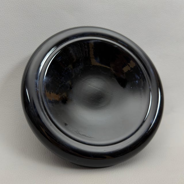 1970s Glossy Black Murano Glass Pocket Empty Bowl, 1970s For Sale - Image 5 of 9