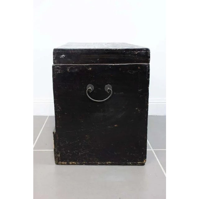 Chinese Laquered Brown and Gold Chest, 1900 For Sale - Image 4 of 5