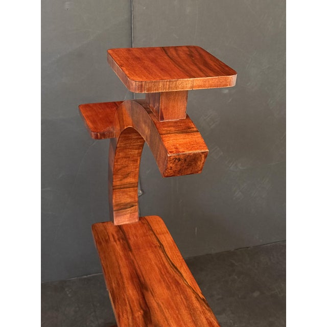 Wood Art Deco Plant Stands or Etageres of Figured Walnut - Individually Priced For Sale - Image 7 of 11