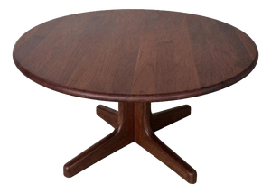 Mid-Century Danish Teak Round Pedestal Coffee Table