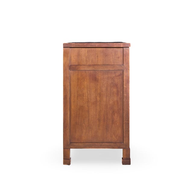 Baker Furniture Company Baker Walnut and Brass Buffet Credenza For Sale - Image 4 of 11