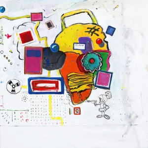 "Color Shot" Contemporary Abstract Surrealist Oil Painting by Leonardo Aguirre