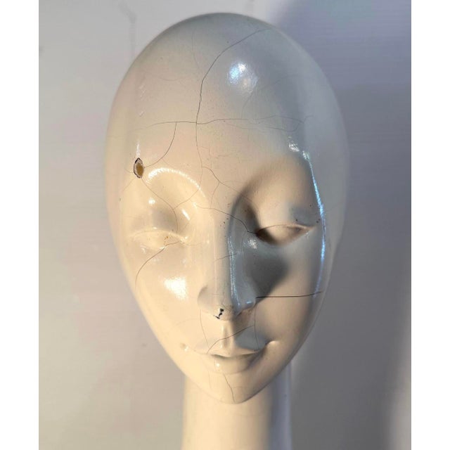 White Vintage Long Neck Mannequin Bust (Pair Available) For Sale - Image 8 of 15