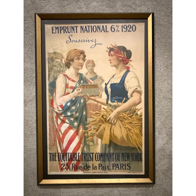 1930s Guillaume Seignac - Emprunt National 6% 1920, French National Loan Lithograph Poster For Sale - Image 5 of 6