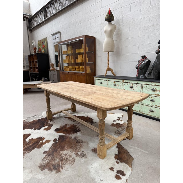 Oak Farmhouse Table, 1960s For Sale - Image 6 of 9